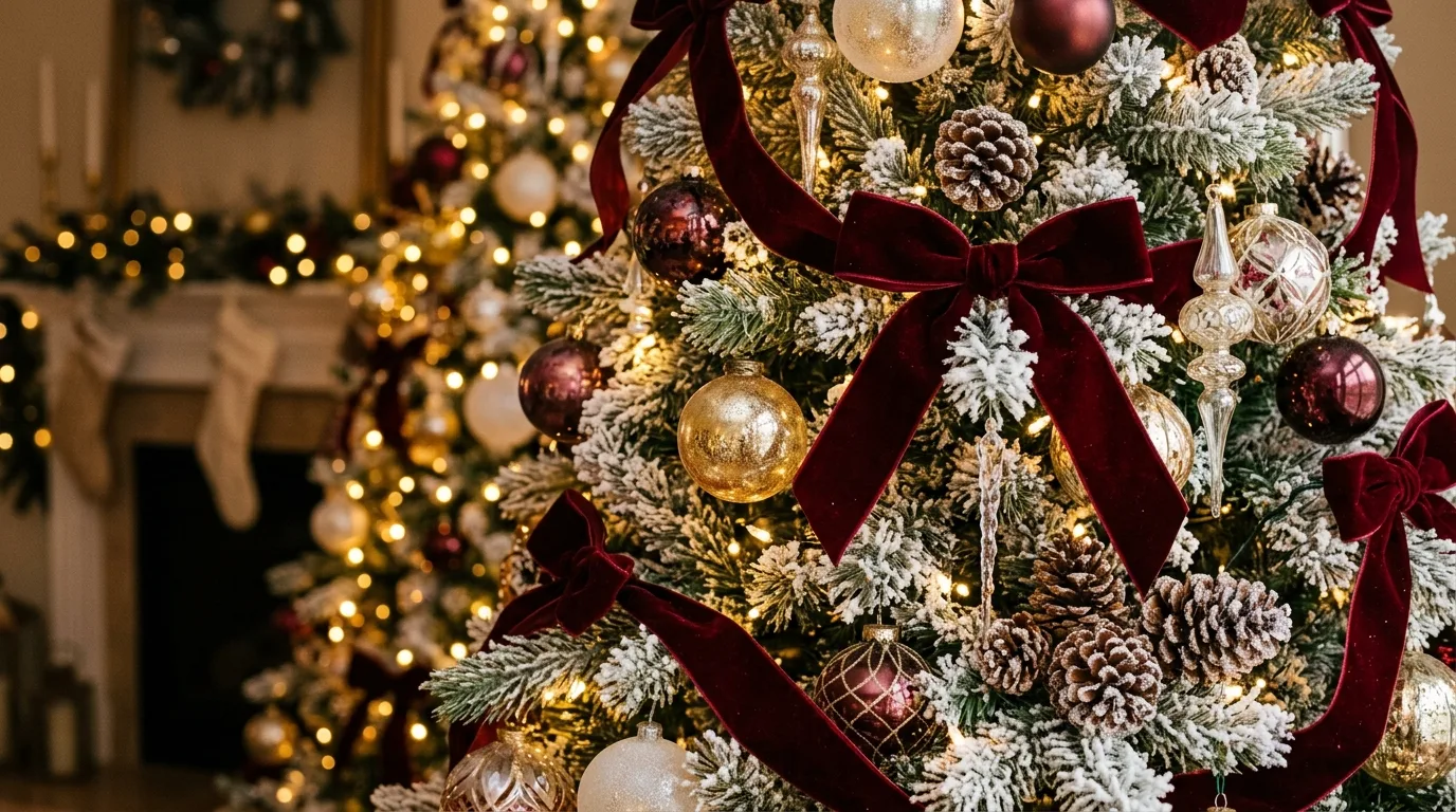 Wrap the lights to create real depth and glow inspiration for a Christmas tree centerpiece.